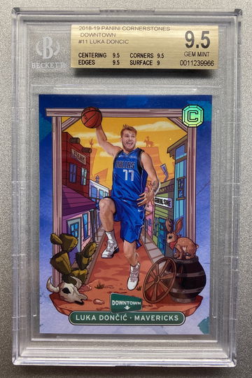LUKA DONCIC 2018 PANINI CORNERSTONES DOWNTOWN CASE HIT ROOKIE BGS 9.5 GEM MINT 