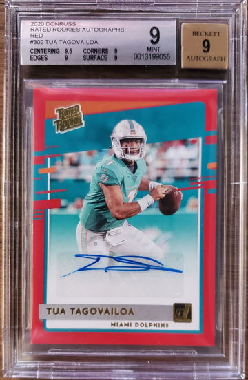 2020 Donruss Rated Rookie Tua Tagovailoa Auto Red