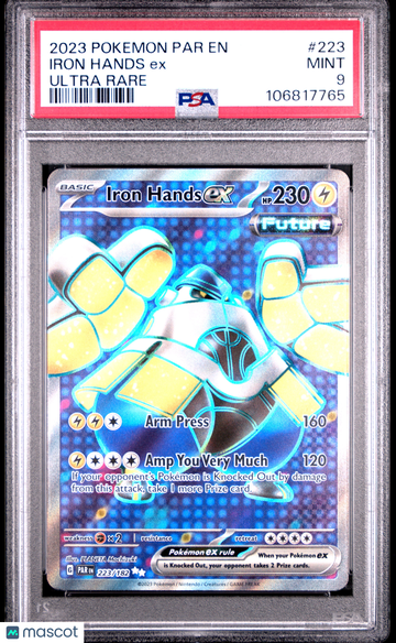 Paradox Rift Iron Hands ex Holo Ultra Rare PSA 9 #223