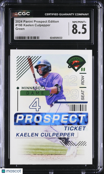 2024 Panini Prospect Edition Kaelen Culpepper #198 Green CGC 8.5