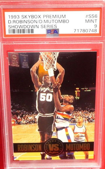 Robinson VS Mutombo Showdown Series 1993 Skybox Basketball Card #SS6 PSA 9