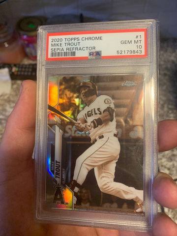 2020 Topps Chrome Mike Trout Sepia Refractor PSA 10
