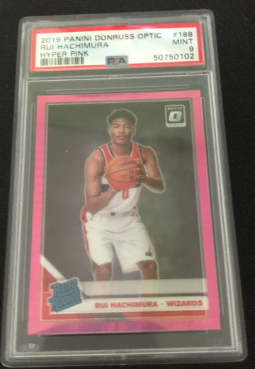 2019 Donruss Optic #188 Rui Hachimura Hyper Pink RC Rated Rookie PSA 9 Mint