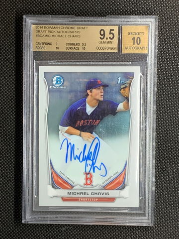 2014 Bowman Chrome Prospects MICHAEL CHAVIS Autograph BGS 9.5 Gem Mint