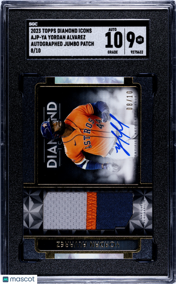 2023 Topps Diamond Icons Yordan Alvarez #AJP-YA Autograph Jumbo Patch SGC 9 Auto 10