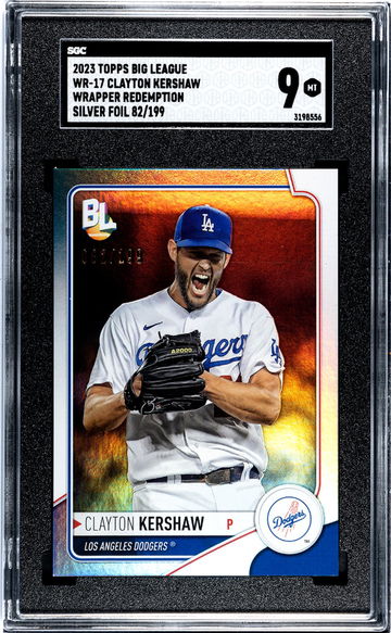 2023 Topps Big League Wrapper Redemption Silver Foil Kershaw #WR-17 /199 SGC 9
