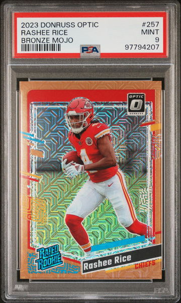 2023 Donruss Optic Bronze Mojo Rashee Rice #257 RC /35 PSA 9