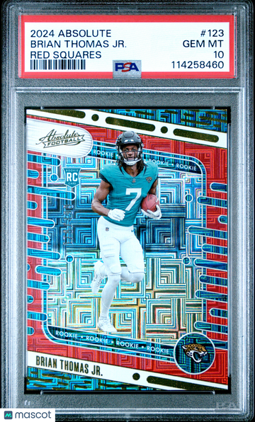 2024 Panini Absolute Brian Thomas JR. #123 Red Squares PSA 10