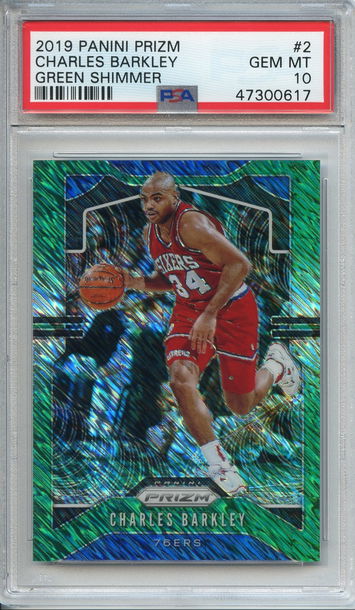 Charles Barkley Green Shimmer Prizm PSA 10 NEP