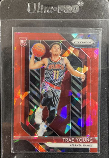 2018-19 Panini Prizm Trae Young Red Cracked Ice Rookie RC Atlanta Hawks 