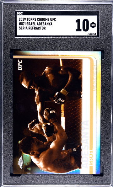 2019 Topps Chrome UFC #57 Israel Adesanya SEPIA REFRACTOR SGC 10