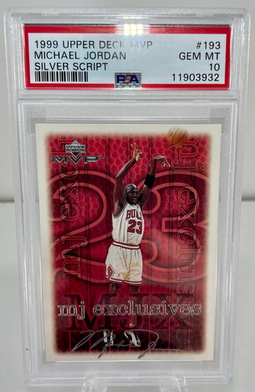 1999 Upper Deck MVP 🏀  MICHAEL JORDAN #193 🏀  Silver Script Parallel 🏀  PSA 10 