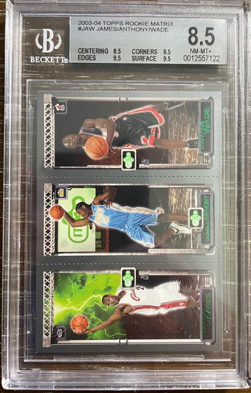 2003-04 Topps Matrix Lebron James Carmelo Anthony Dwyane Wade BGS 8.5