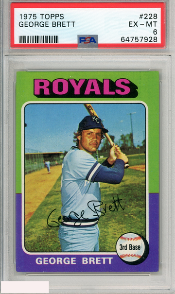 1975 TOPPS GEORGE BRETT #228 KANSAS CITY ROYALS PSA 6 EX-MT