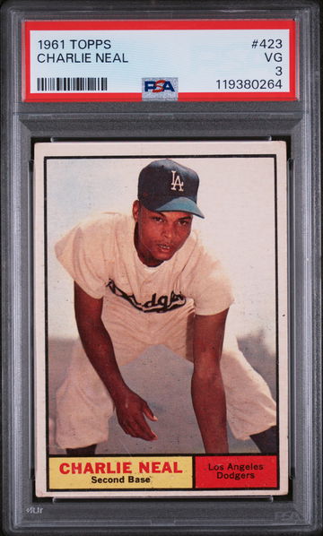 1961 Topps #423 Charlie Neal PSA 3