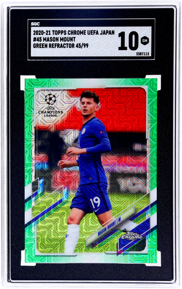 2020-21 Topps Chrome UEFA Japan Green Refractor Mason Mount #45 /99 SGC 10