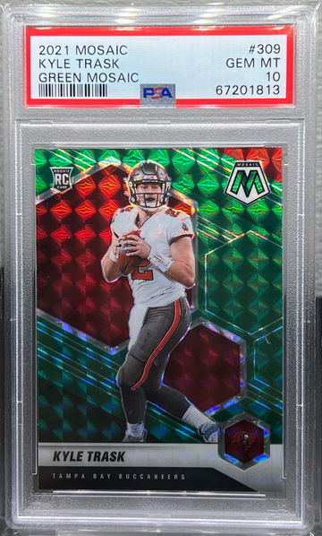 2021 Panini Mosaic Kyle Trask Green Mosaic PSA 10 RC Rookie