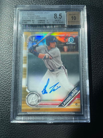 shea langeliers 2019 bowman chrome Gold refractor auto autograph true gold
