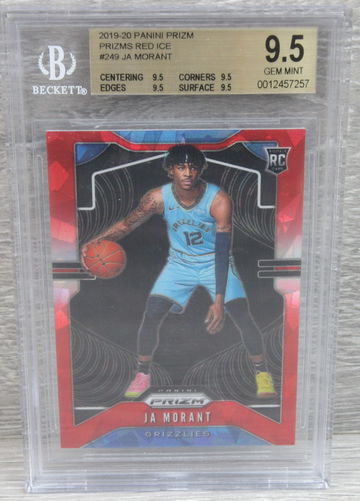 2019-20 Panini Prizm Red Ice Ja Morant RC Rookie BGS 9.5 (QUAD 9.5's) #249