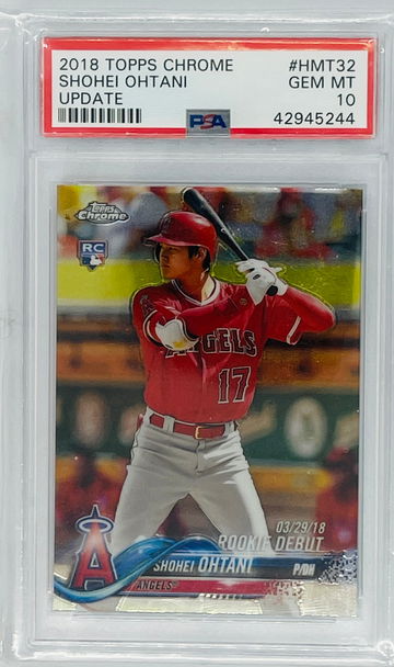 2018 Topps Chrome Shohei Ohtani Update PSA 10