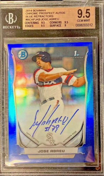 2014 1st Bowman Chrome Jose Abreu Blue Refractor Auto BGS 9.5 / 10