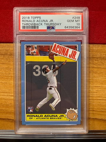 2018 Topps Ronald Acuna jr. Throwback Thursday RC PSA 10