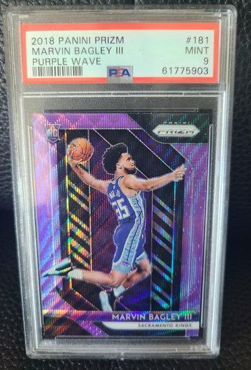 2018 Panini Prizm Marvin Bagley Purple Wave PSA 9
