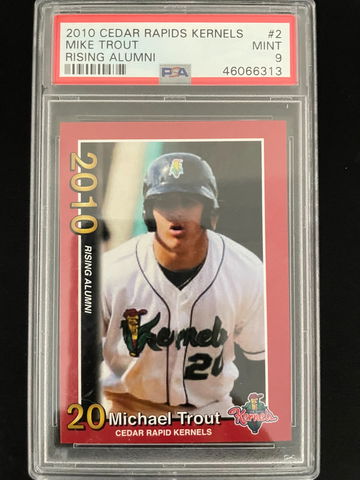 2010 Cedar Rapids Rising Alumni Mike Trout #2 PSA 9