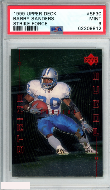 1999 UPPER DECK STRIKE FORCE BARRY SANDERS #SF30 DETROIT LIONS HOF PSA 9 MINT