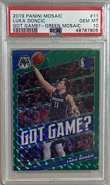 2019 Mosaic Luka Doncic Got Game - Green Mosaic PSA 10