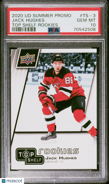2020 Upper Deck Summer Promo Top Shelf Rookies Jack Hughes #TS-3 PSA 10