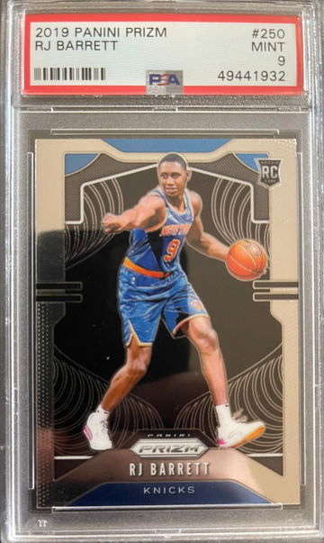  2019-20 Panini Prizm RJ Barrett RC PSA 9 MINT! Card #250