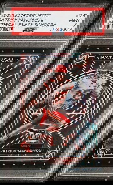 PATRICK MAHOMES 2022 Donruss Optic Mythical Black Pandora #M5 PSA 9 05/25 CHEIFS