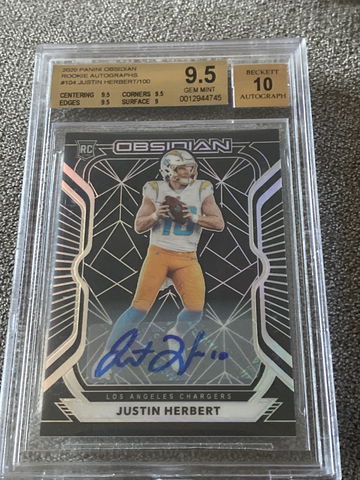 2020 Panini Obsidian  Justin Herbert Rookie Autograph #05/150