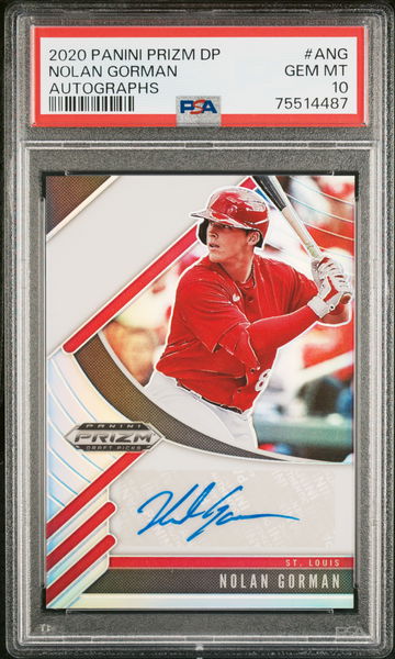 2020 Panini Prizm Draft Picks Autographs Nolan Gorman #A-NG Auto PSA 10