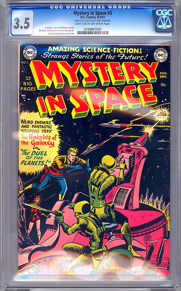 MYSTERY IN SPACE 3 CGC 3.5 *CERTIFIED PRIVATE COLLECTION OF JERRY ROBINSON* 1951