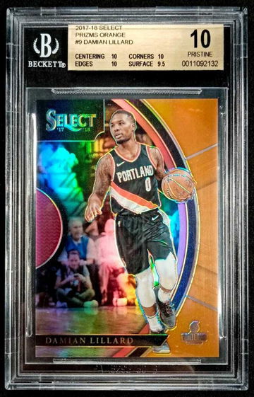 2017-18 Concourse Select Damian Lillard Orange #9 BGS 10 POP 1 - DHL Express Air 6-7 Days with Tracking from Overseas