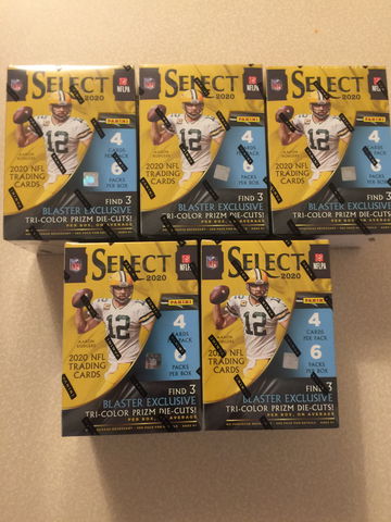 2020 Select Football (5) Box Blaster Lot