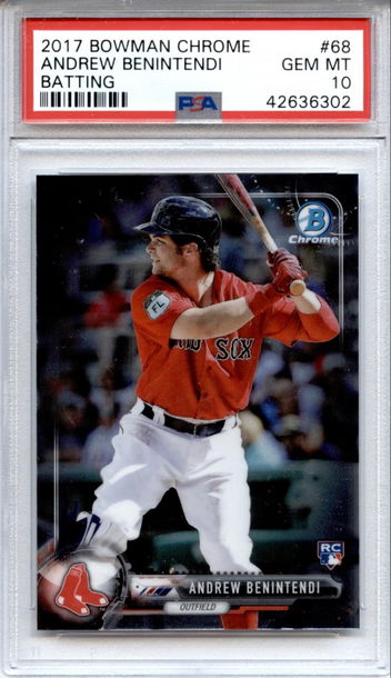 2017 Bowman Chrome #68A Andrew Benintendi RC PSA 10