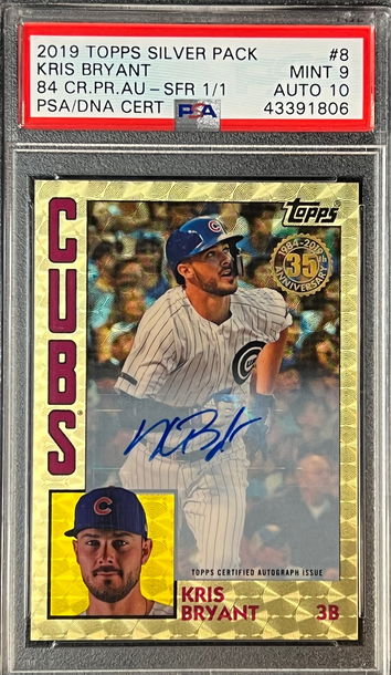 Superfractor 1/1 Auto Kris Bryant 2019 Topps Silver Pack 