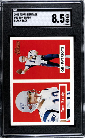 2002 Topps Heritage #50 Tom Brady ~ Black Back SGC 8.5