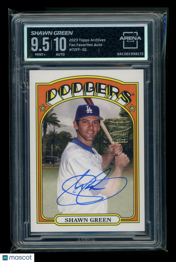 2023 Topps Archives Fan Favorites Auto Shawn Green #72FFA-SG Arena Club 9.5 Auto 10