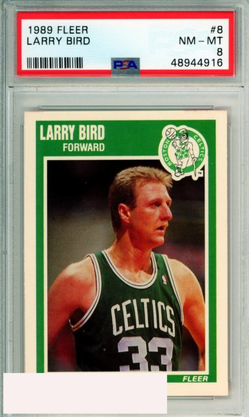 1989 FLEER LARRY BIRD #8 BOSTON CELTICS HOF PSA NM-MT 8