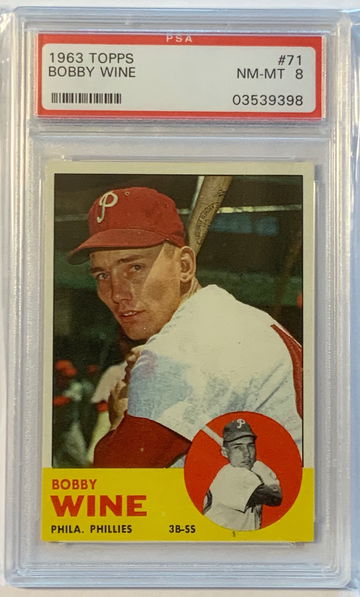 1963 Topps Bobby Wine PSA 8