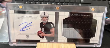 2014 National Treasures Derek Carr Jumbo Rookie Signatures 27/99 Rpa