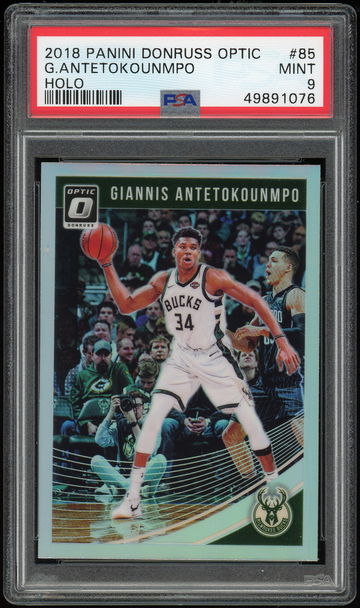 2018 Donruss Optic #85 Giannis Antetokounmpo Holo PSA 9