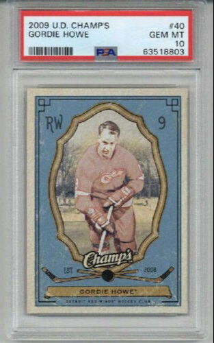 2009 UPPER DECK CHAMP'S #40 GORDIE HOWE HOCKEY CARD RED WINGS PSA 10 LOW POP