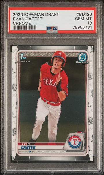 2020 Bowman Draft Chrome Evan Carter #BD126 PSA 10
