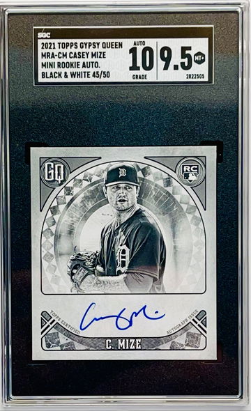 2021 Topps Gypsy Queen #MRA-CM Casey Mize RC Mini Black & White Auto #/50 SGC 10 9.5