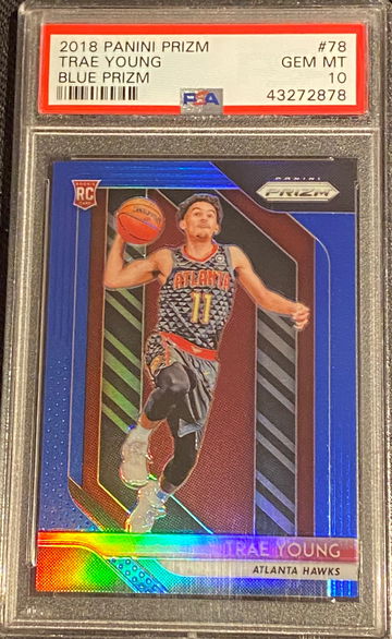 Trae Young Blue Prizm Rookie PSA 10 #/199